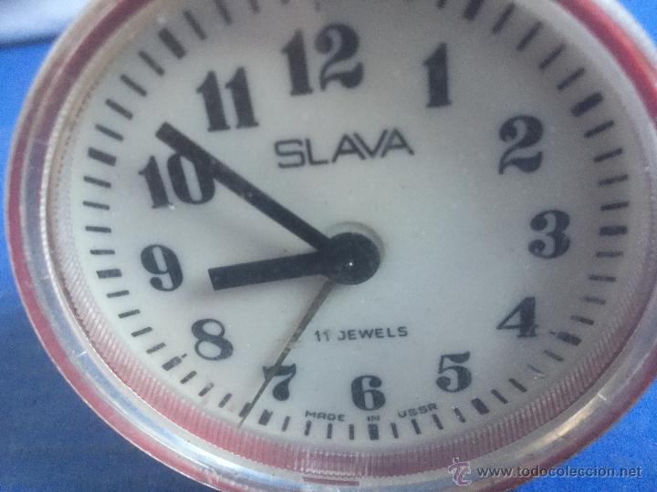Despertadores antiguos: RELOJ MARCA SLAVA ANTIGUA URSS FUNCIONA DE CUERDA - Foto 5