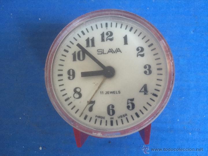 Despertadores antiguos: RELOJ MARCA SLAVA ANTIGUA URSS FUNCIONA DE CUERDA - Foto 6