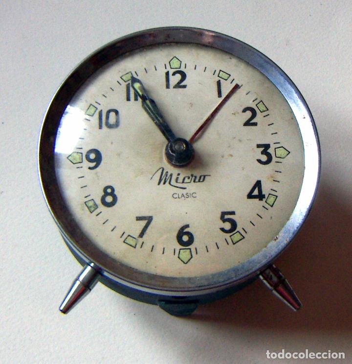 Despertadores antiguos: RELOJ DESPERTADOR MARCA MICRO CLASIC - Foto 2
