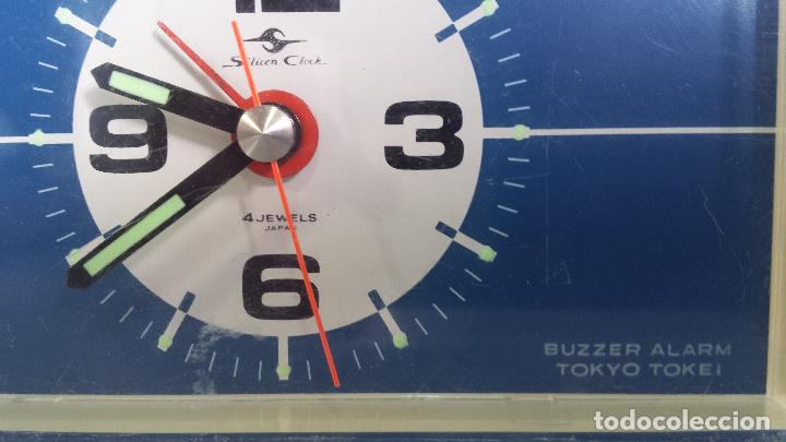 Despertadores antiguos: ANTIGUO RELOJ SILICON CLOCK MADE IN JAPAN - FUNCIONANDO - Foto 3