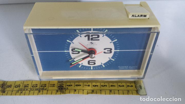 Despertadores antiguos: ANTIGUO RELOJ SILICON CLOCK MADE IN JAPAN - FUNCIONANDO - Foto 7