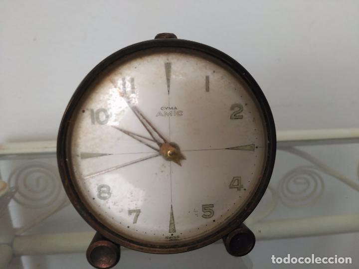Despertadores antiguos: Reloj CYMA AMIC Desperador de Carga Manual FUNCIONANDO - Foto 1