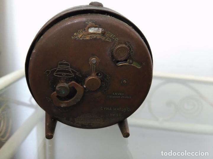 Despertadores antiguos: Reloj CYMA AMIC Desperador de Carga Manual FUNCIONANDO - Foto 3