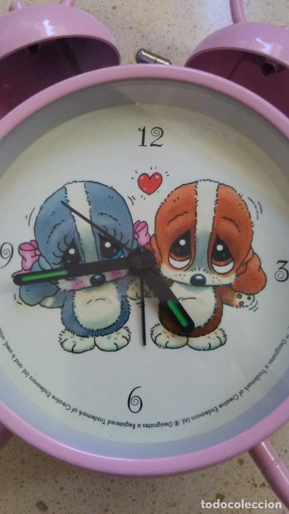 Despertadores antiguos: RELOJ DESPERTADOR INFANTIL PERRITOS - Foto 2
