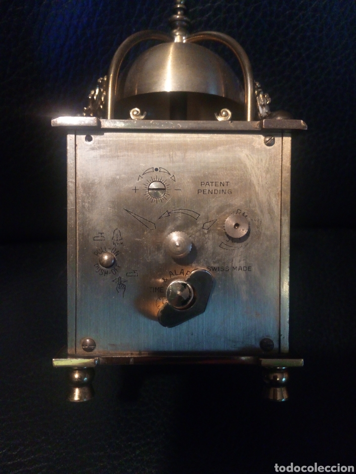 Despertadores antiguos: Reloj suizo de bronce de cuerda - Foto 2