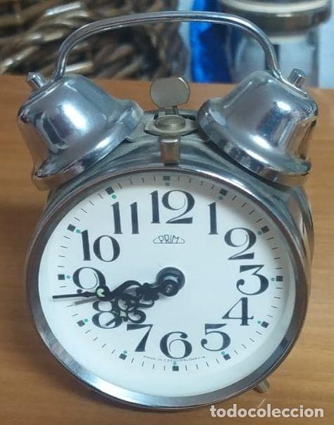 Reloj despertador vintage para Prim, Checoslovaquia 1960