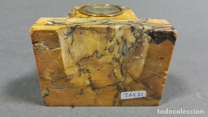 Despertadores antiguos: RELOJ DE CABECERA MARMOL AMARILLO Y LATON SIGLO XIX - Foto 7