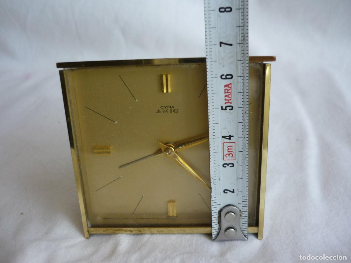 Despertadores antiguos: Reloj despertador de bronce CYMA Amic, funcionando - Foto 9