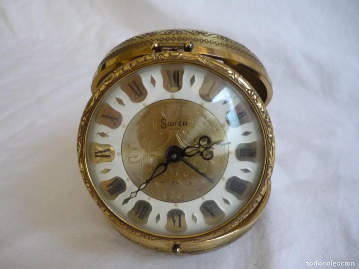 Despertadores antiguos: Reloj de bronce Swiza para reparar - Foto 2