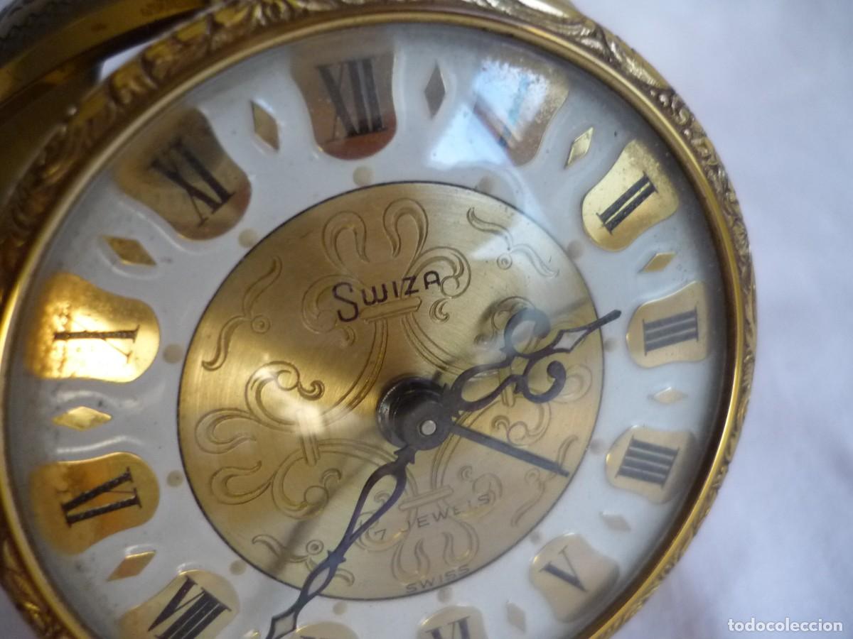 Despertadores antiguos: Reloj de bronce Swiza para reparar - Foto 4