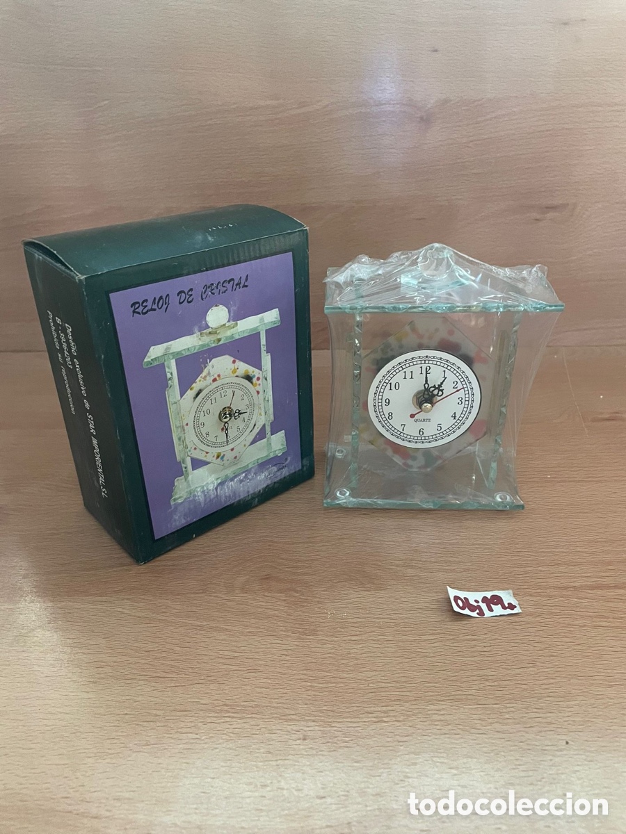 Despertadores antiguos: Reloj de mesa cristal nuevo - Foto 1