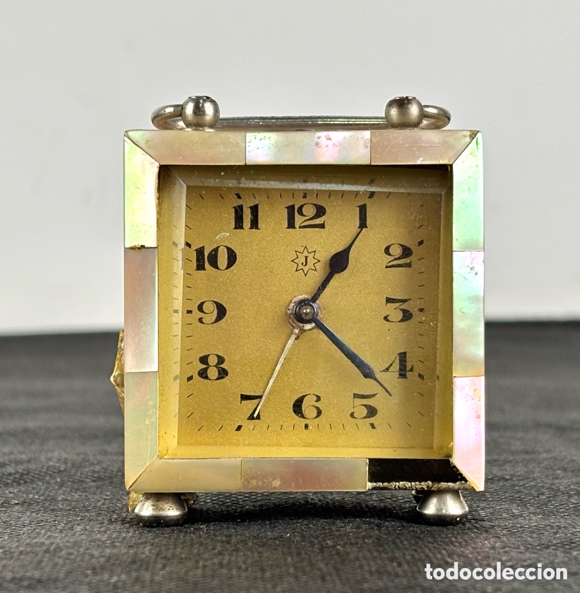 Despertadores antiguos: RELOJ DESPERTADOR JUNGHANS CON MADREPERLA - ART DEC&Oacute;