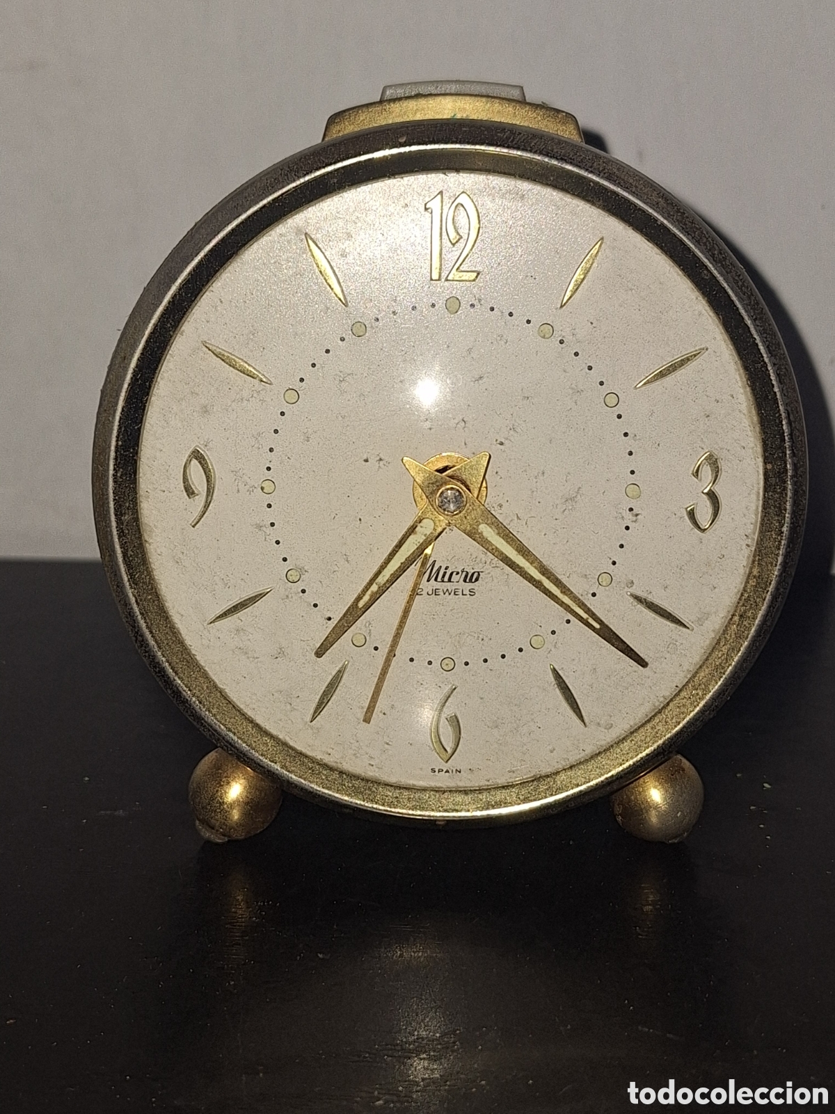 Despertadores antigos: Reloj despertador antiguo turquesa y dorado