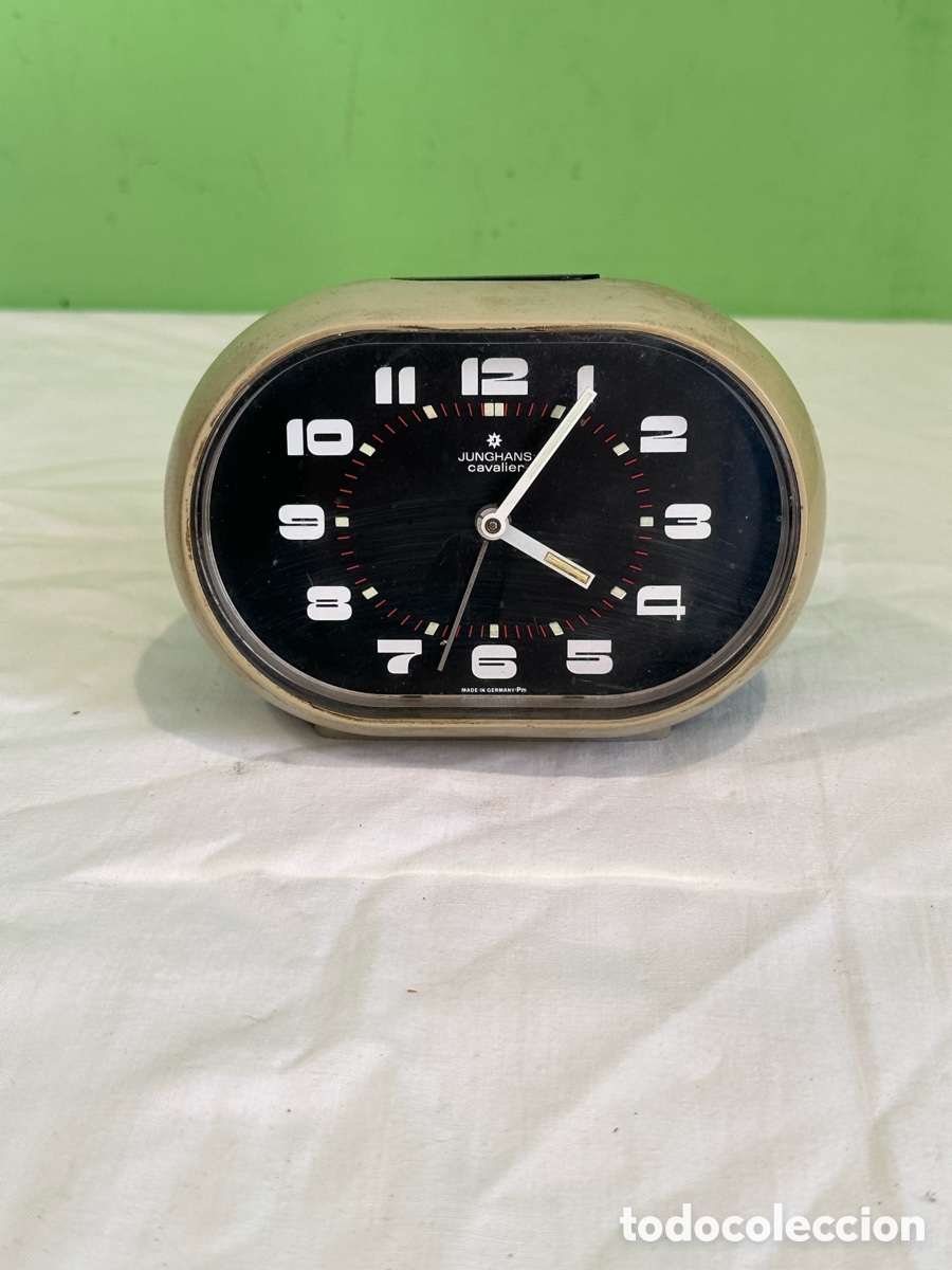 Despertadores antiguos: Reloj despertador Junghans Cavalier Alemania vintage funcionando