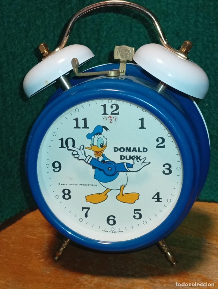 Despertadores antiguos: GENIAL RELOJ PATO DONALD WALT DISNEY PRODUCTIONS GERMANY INFANTIL A CUERDA FUNCIONANDO