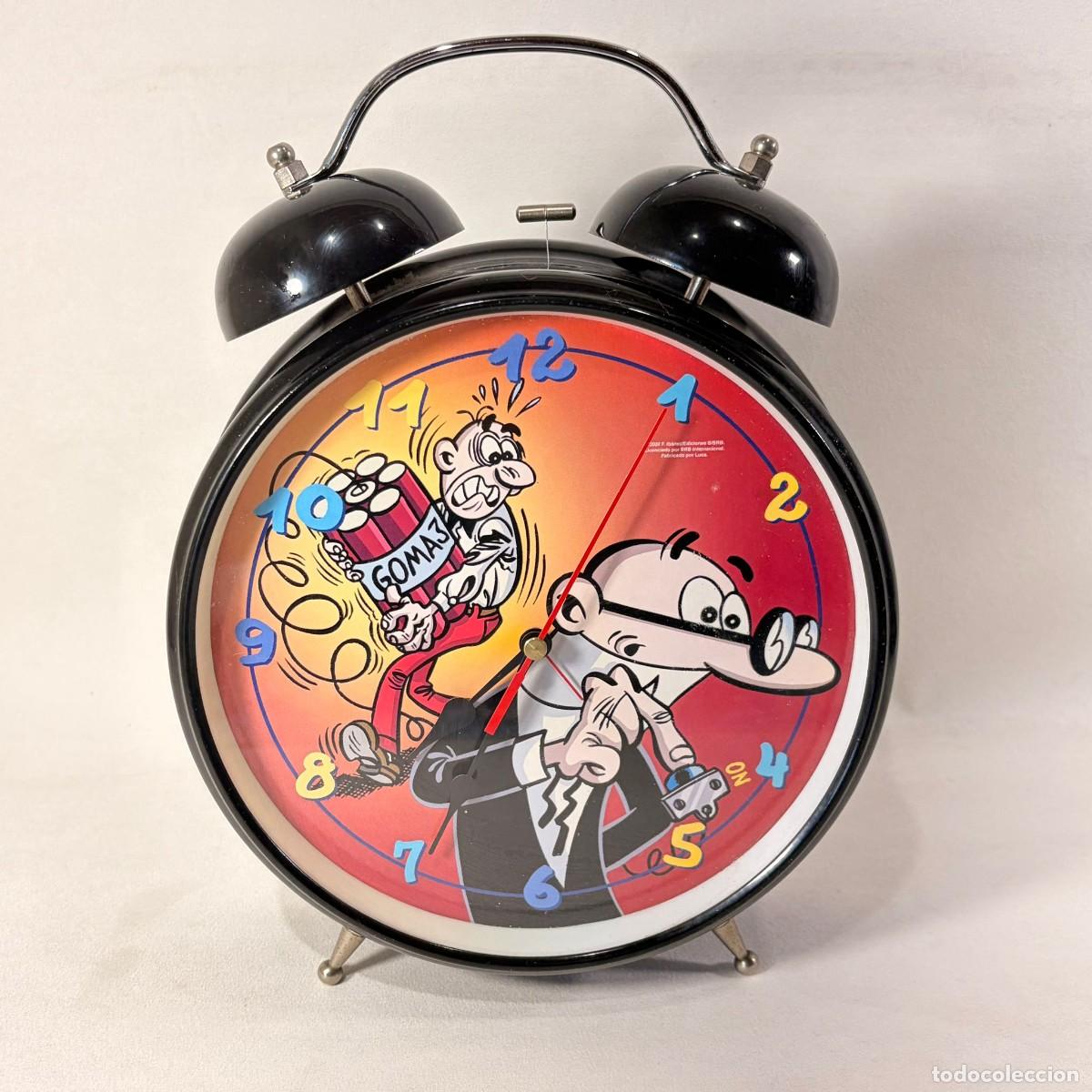 Despertadores antiguos: RELOJ DESPERTADOR MORTADELO Y FILEM&Oacute;N - FUNCIONA - 30 CM X 26 CM - A&Ntilde;O 2002