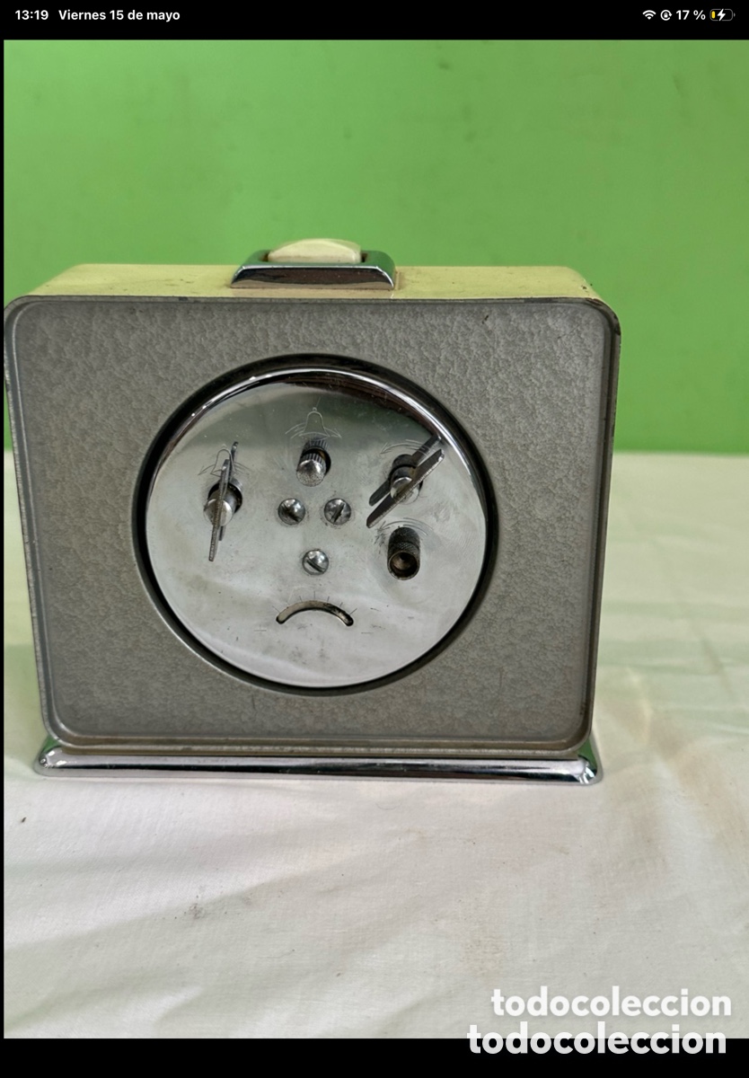Despertadores antiguos: Reloj despertador vintage rectangular retro funcionando - Foto 4