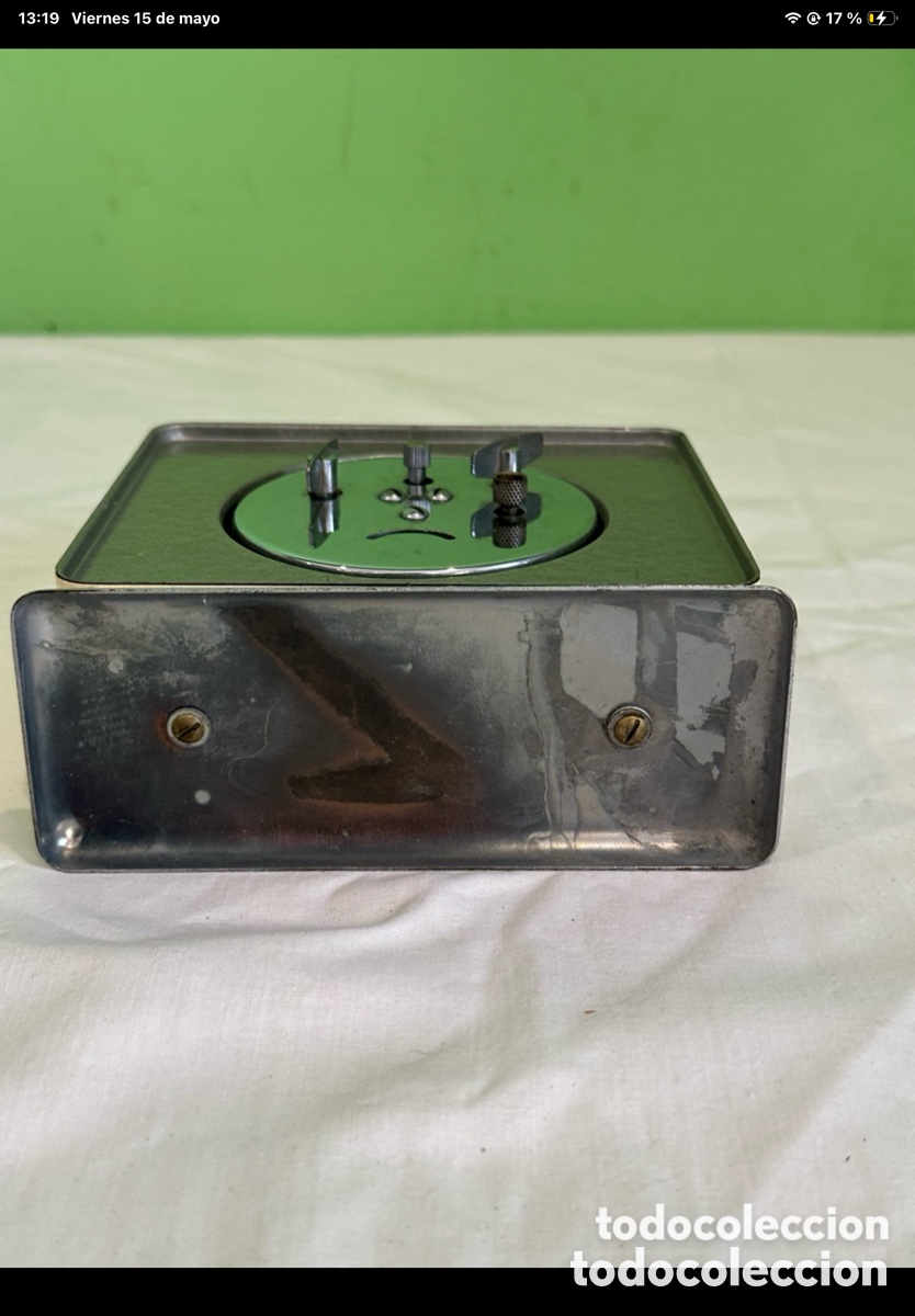 Despertadores antiguos: Reloj despertador vintage rectangular retro funcionando - Foto 7
