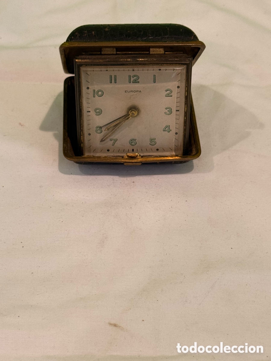 Despertadores antiguos: Antiguo reloj despertador de viaje Europa a&ntilde;os 20 primera generaci&oacute;n Art D&eacute;co