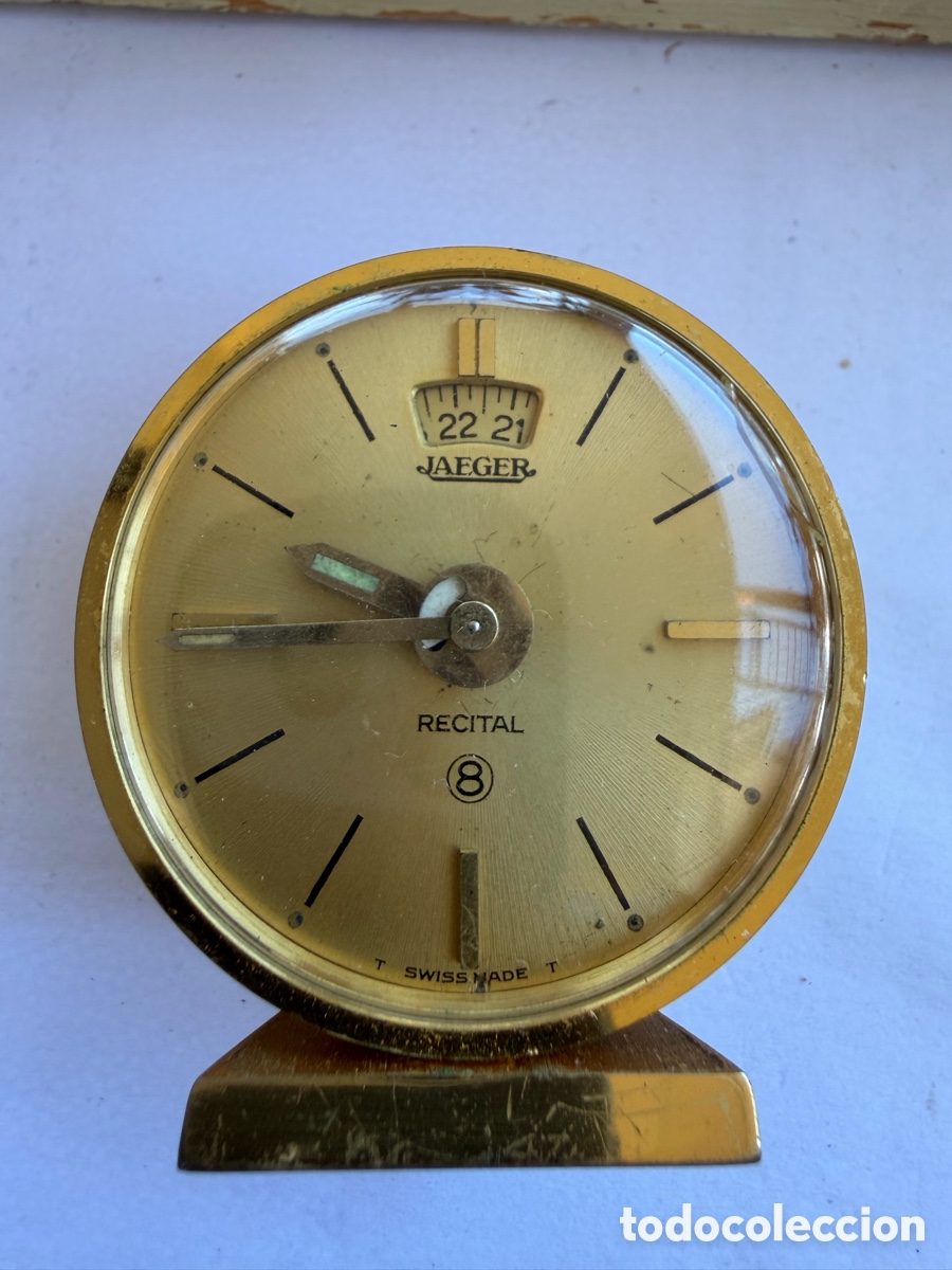Despertadores antiguos: RELOJ DESPERTADOR DE VIAJE JAEGER RECITAL 8