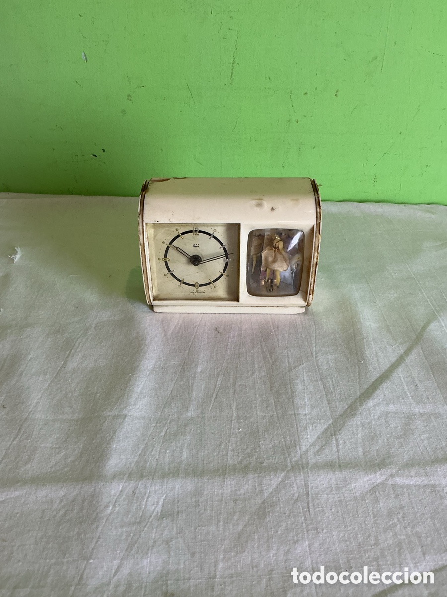 Despertadores antigos: Antiguo reloj musical animado con bailarina &ndash; reloj despertador vintage retro funcionando SXIX
