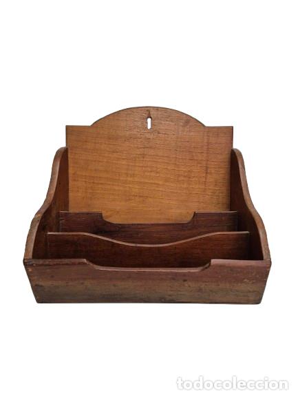 Despertadores antiguos: Portapapeles de Pared - Madera de Caoba - de Antiguo Despacho - S.XIX - Ideal para Documentos, etc..