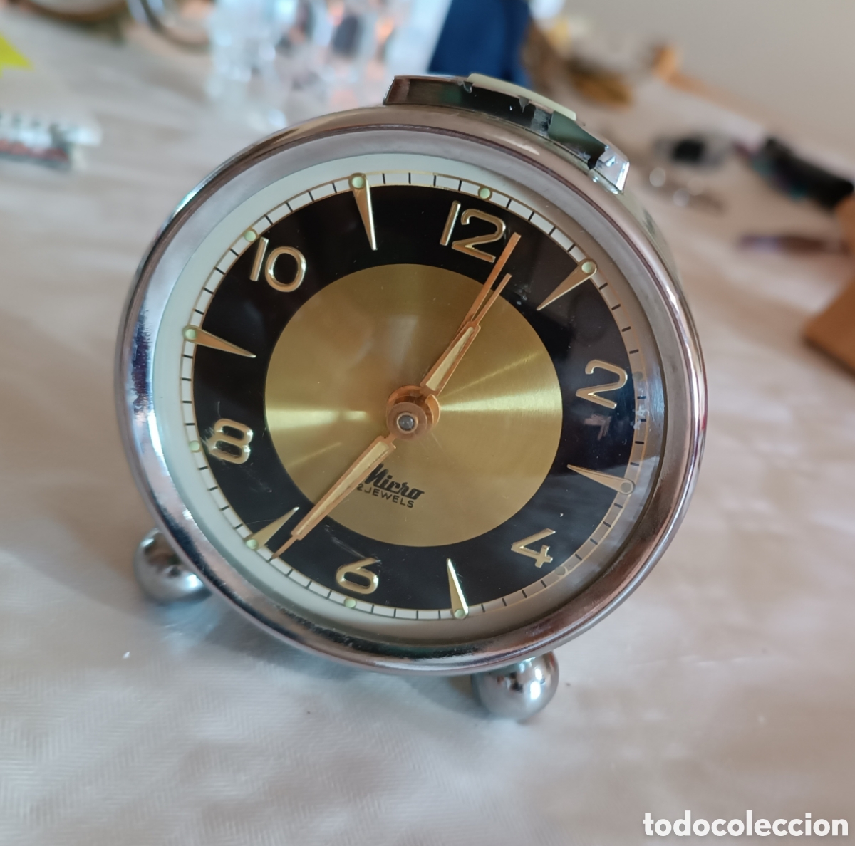 Despertadores antiguos: VINTAGE Reloj Despertador MICRO, a cuerda FUNCIONANDO.