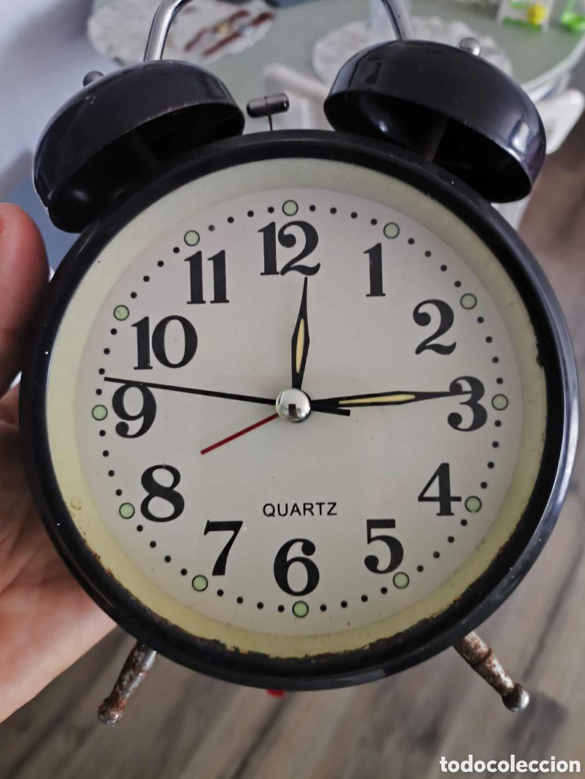 Despertadores antiguos: Reloj despertador metalico