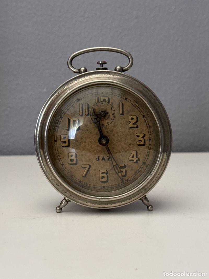 Despertadores antiguos: Reloj Despertador de Cuerda Jaz Art Deco 1930