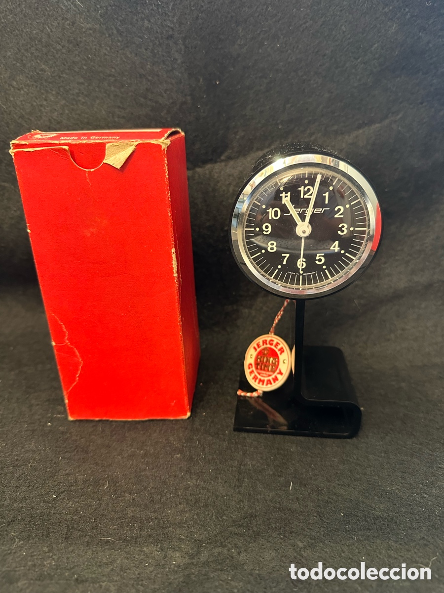 Despertadores antiguos: RELOJ DESPERTADOR A CUERDA MARCA JERGER MADE IN GERMANY A&Ntilde;OS 70 (NOS) NEGRO