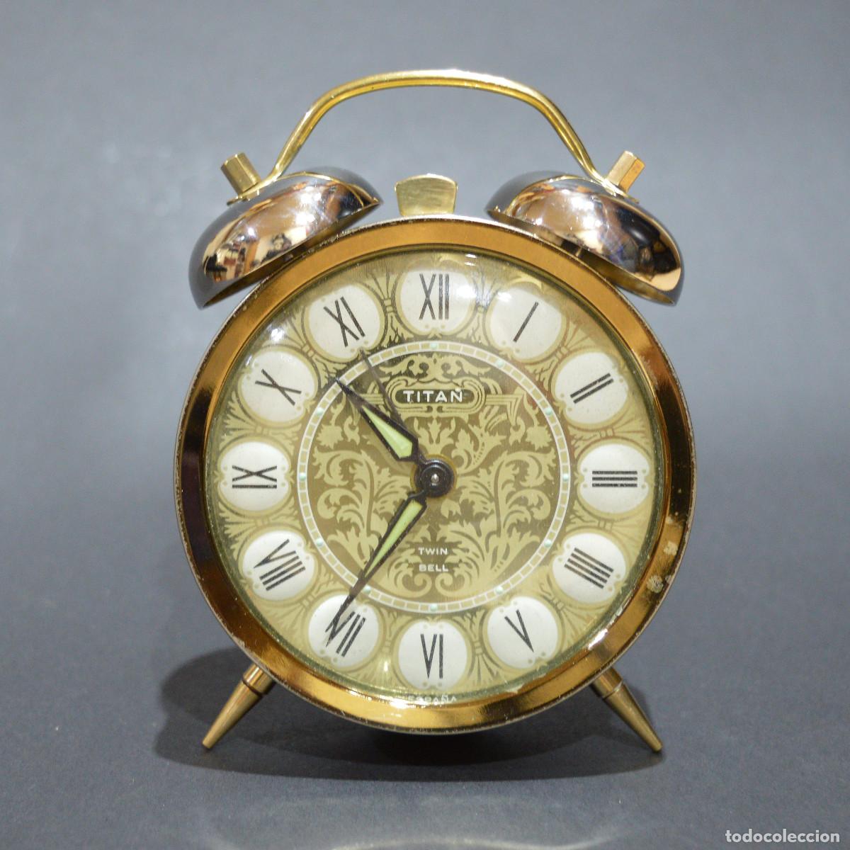 Despertadores antiguos: ANTIGUO RELOJ DESPERTADOR MECANICO TITAN ESPA&Ntilde;A