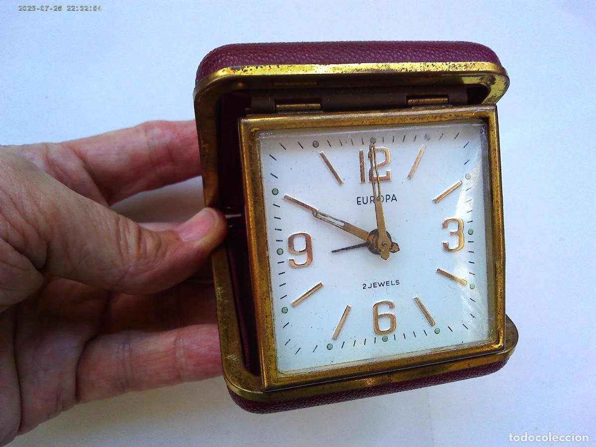Despertadores antiguos: RELOJ DESPERTADOR DE VIAJE MARCA EUROPA , ANTIGUO