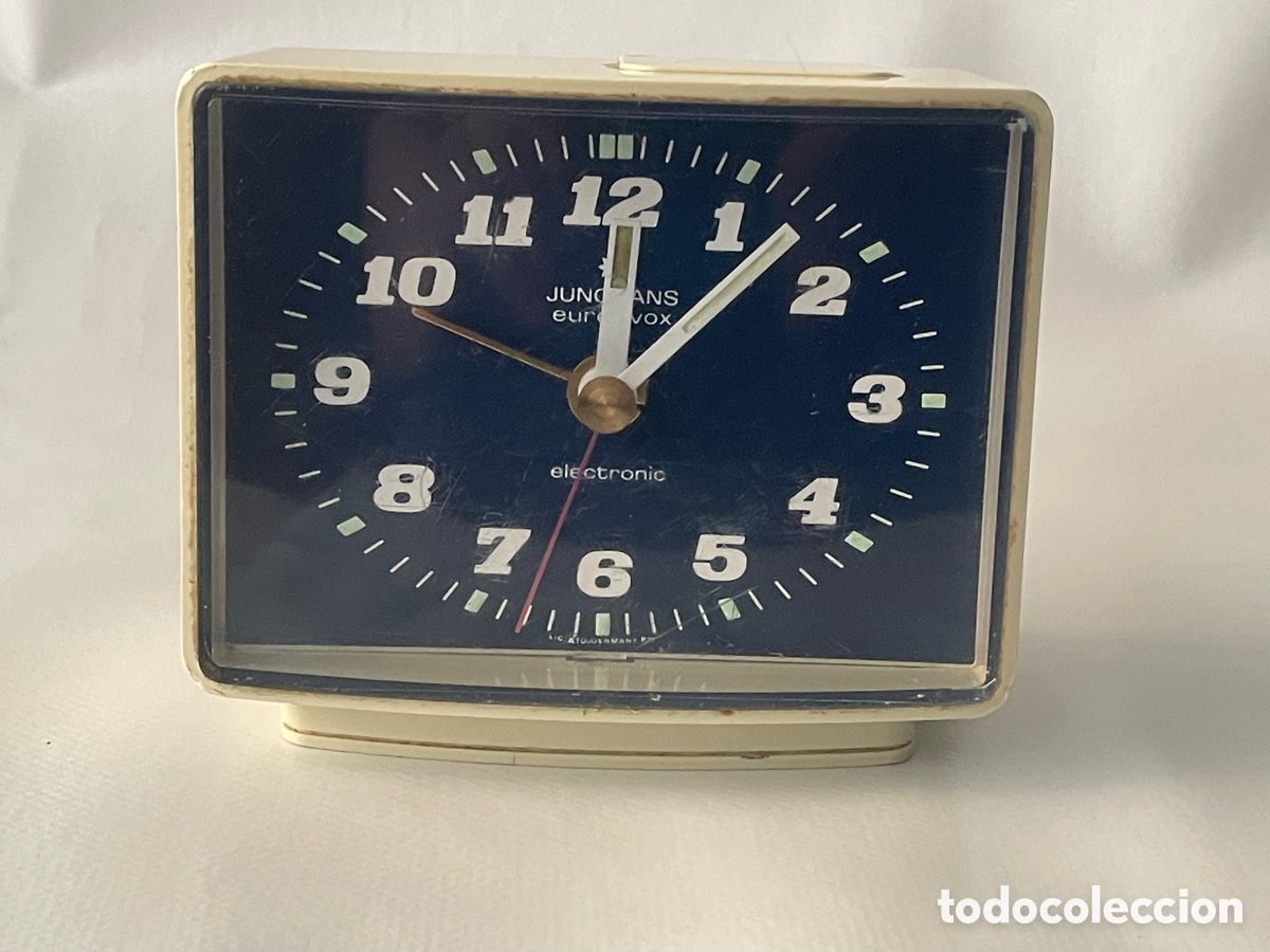 Despertadores antiguos: Despertador el&eacute;ctrico vintage Junghans Eurovox, Alemania, a&ntilde;os 70-80