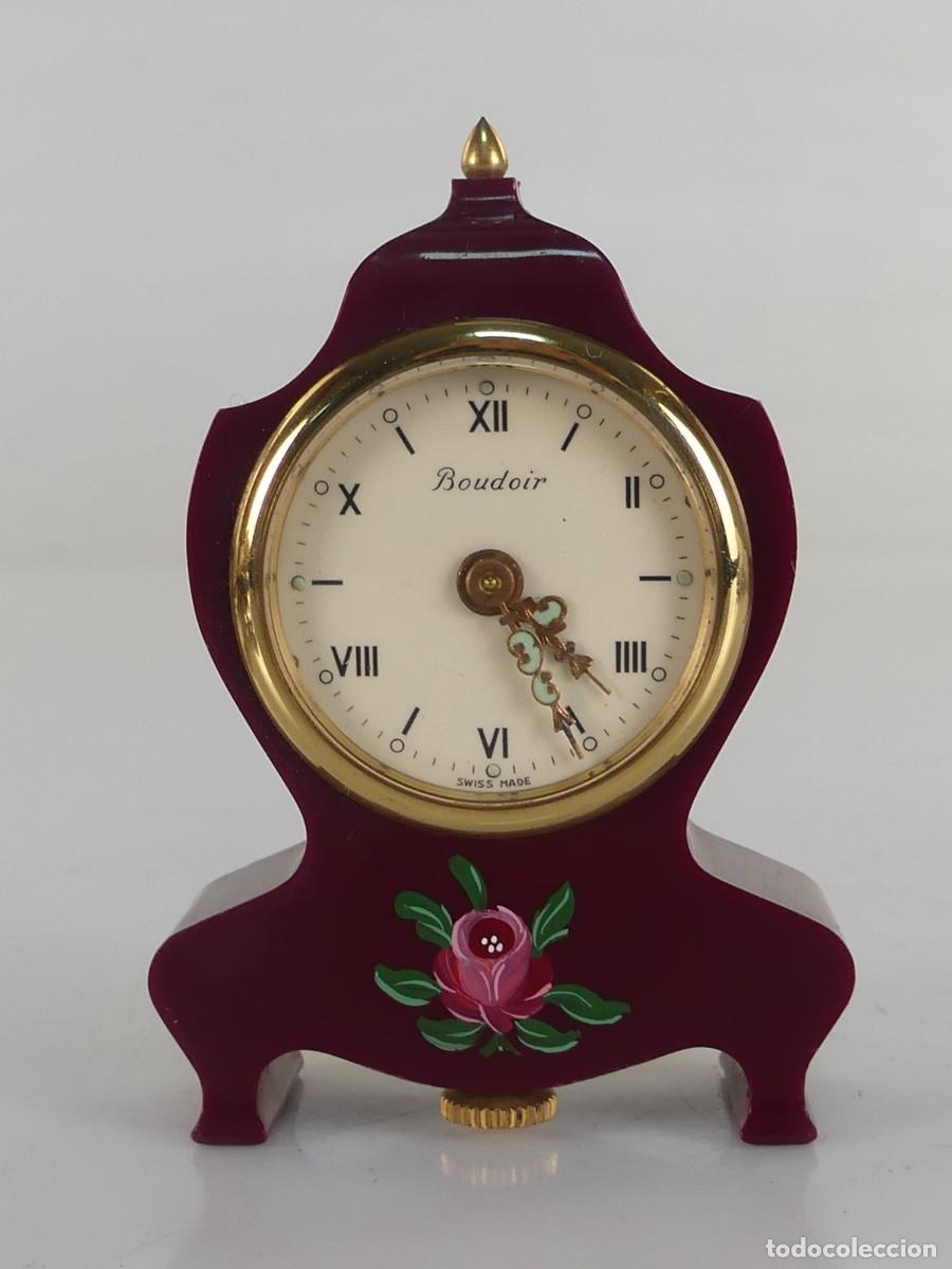 Alte Wecker: RELOJ SOBREMESA DESPERTADOR MARCA BOUDOIR SWISS MADE