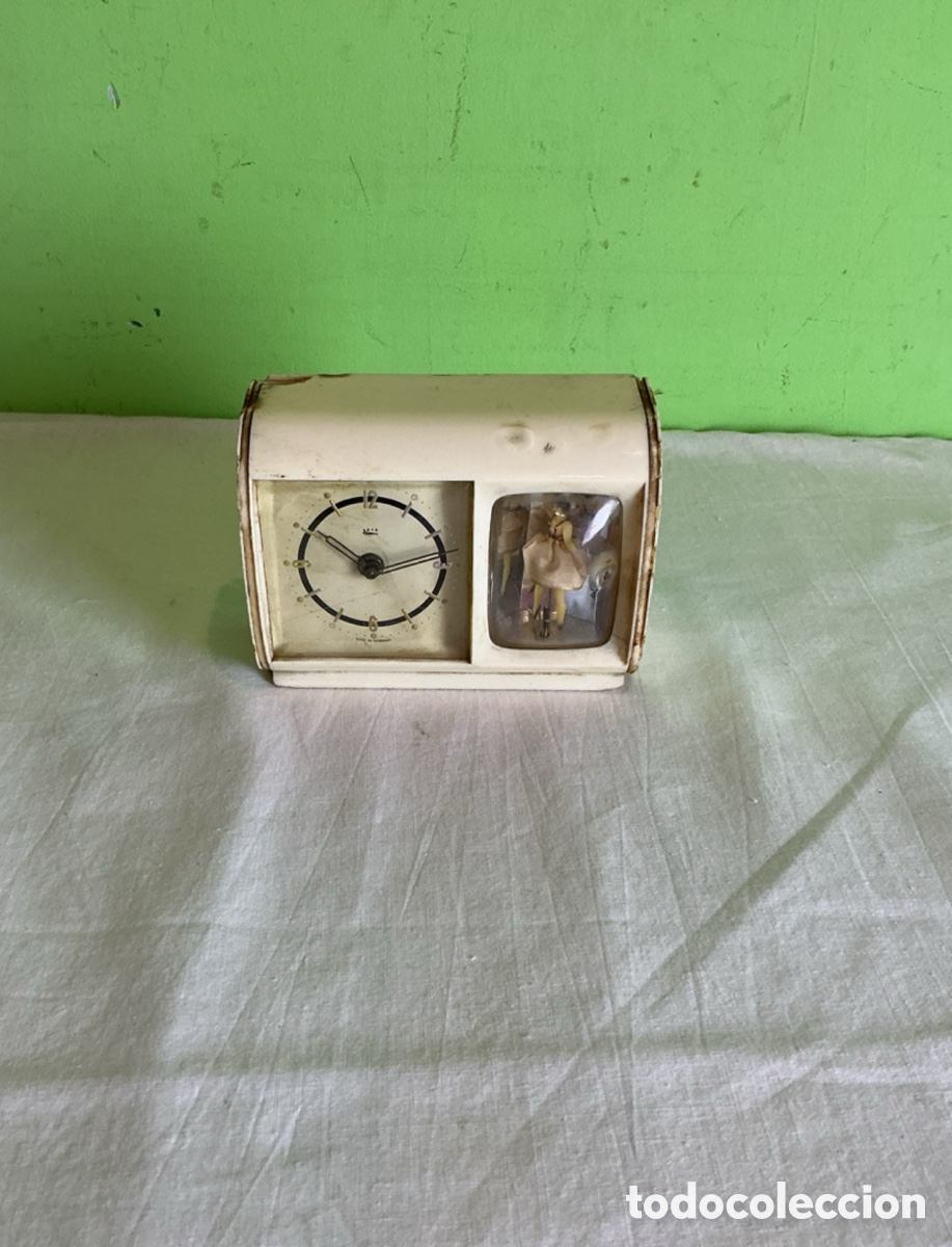 Alte Wecker: Antiguo reloj musical animado con bailarina - reloj despertador vintage retro funcionando SXX.