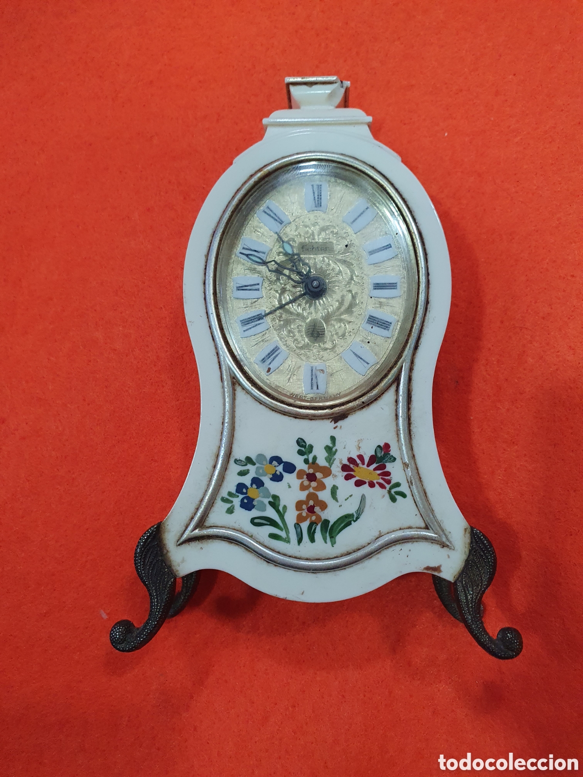 Old Alarm Clocks: Antiguo reloj a cuerda Fichter. Funcionando. (L64)