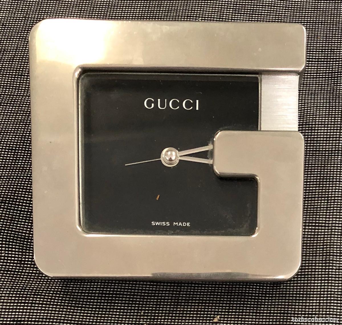 Despertadores antiguos: ELEGANTE RELOJ DESPERTADOR DE SOBREMESA MARCA GUCCI. SWISS MADE. ORIGINAL