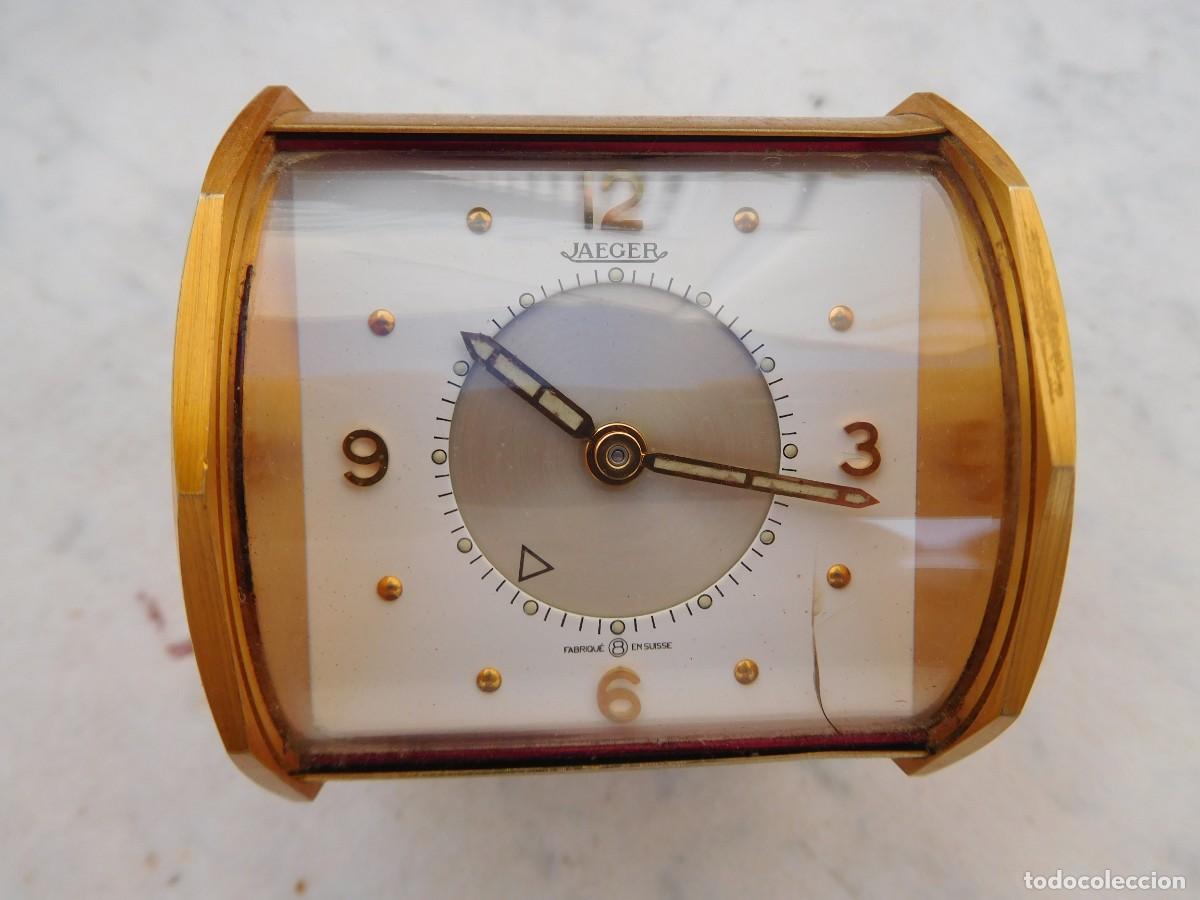 Despertadores antigos: Reloj despertador 8 d&iacute;as cuerda Jaeger tipo memovox