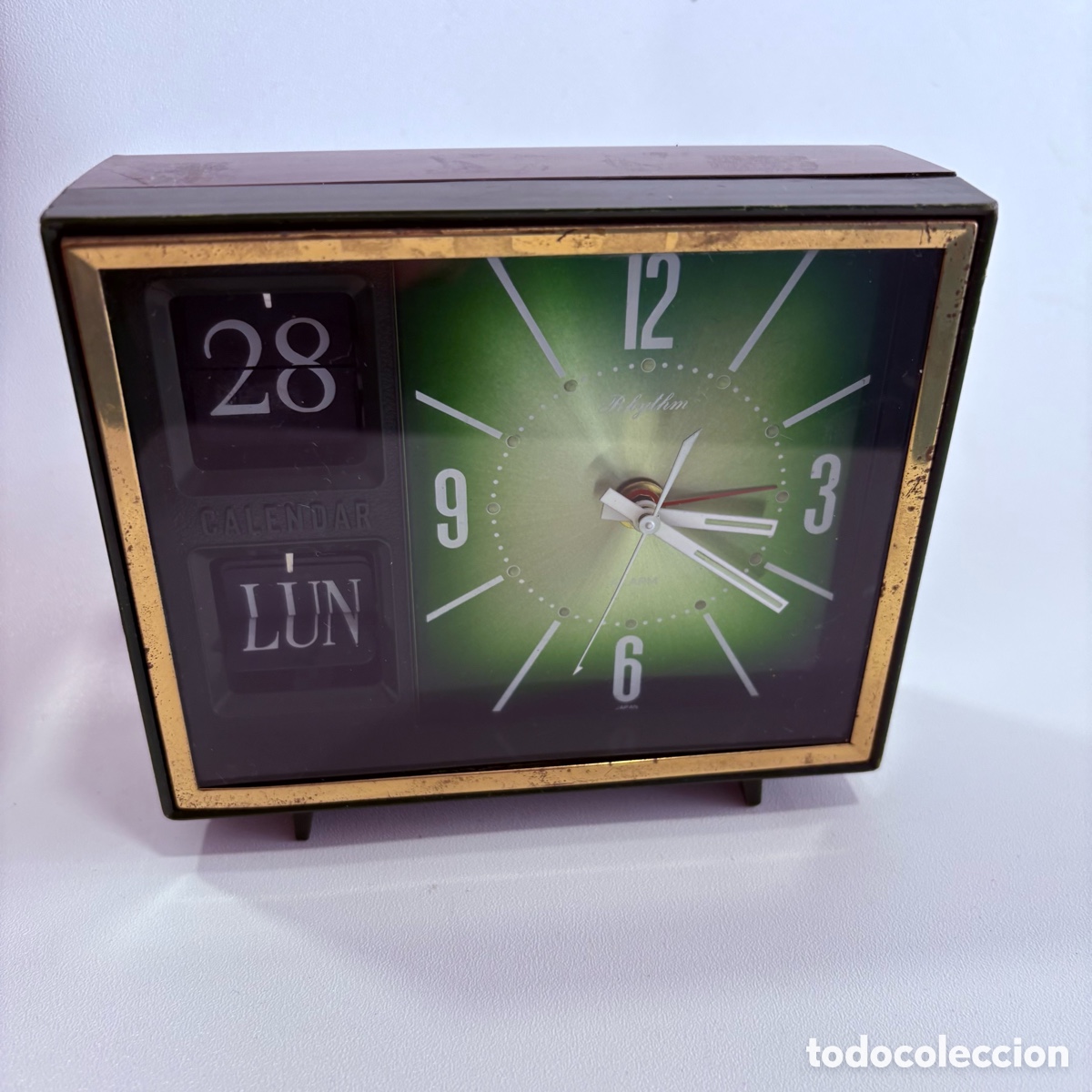 Despertadores antiguos: Reloj, despertador flip clock a&ntilde;os 70 rhythm calendario