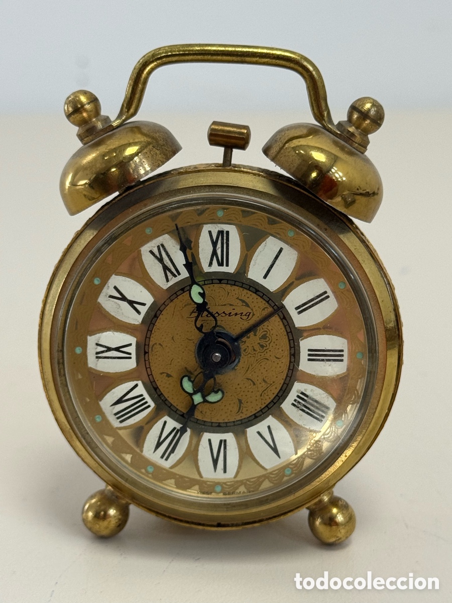 Despertadores antiguos: Reloj despertador mec&aacute;nico marca Blessing. West Germany