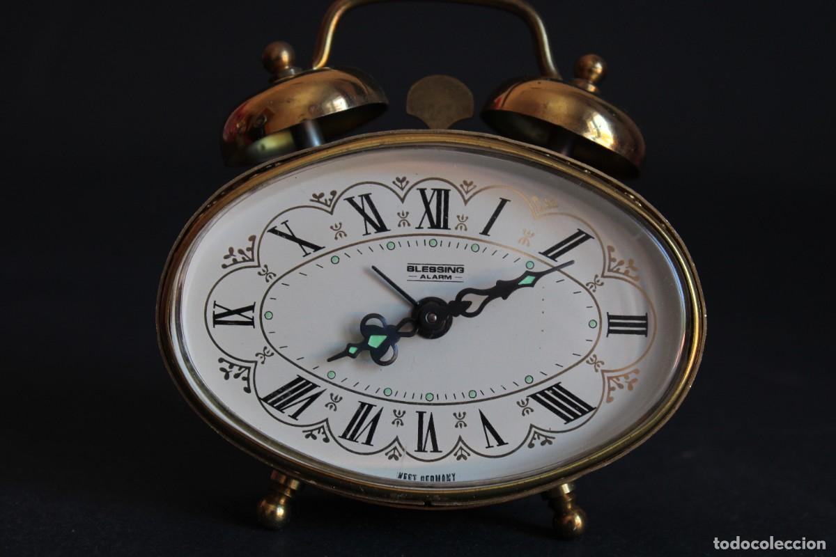 Despertadores antiguos: Reloj despertador mec&aacute;nico Blessing Alarm Made in Germany &ndash; Doble campana &ndash; Funciona