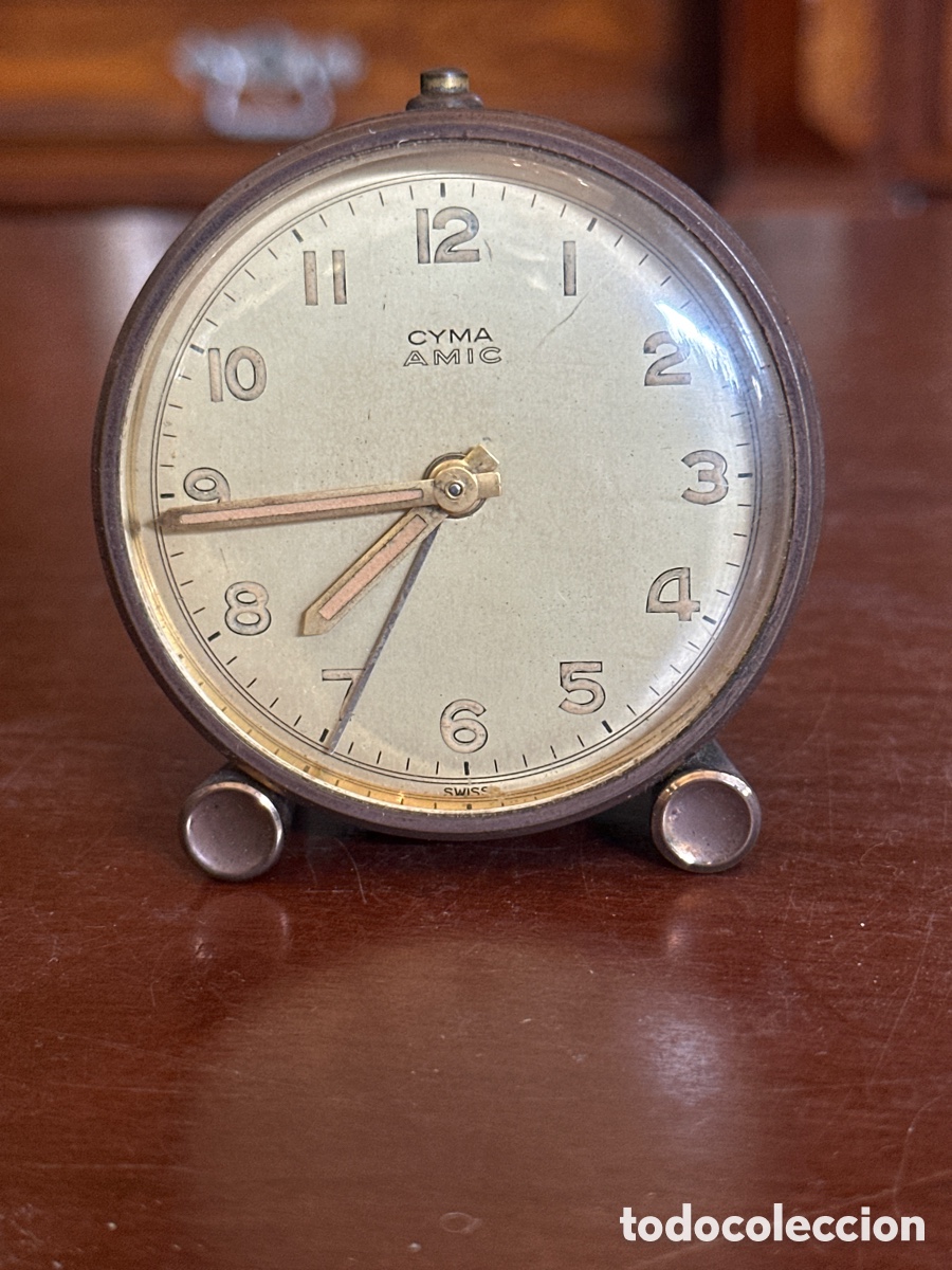 Despertadores antiguos: RELOJ DESPERTADOR CARGA MANUAL MARCA CYMA AMIC SWISS