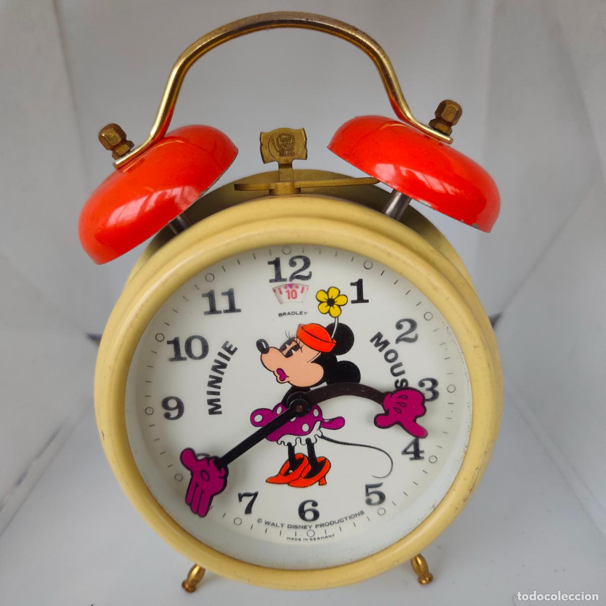 Alte Wecker: RELOJ DESPERTADOR BRADLEY MINNIE MOUSE CARGA MANUAL made in Germany Alemania