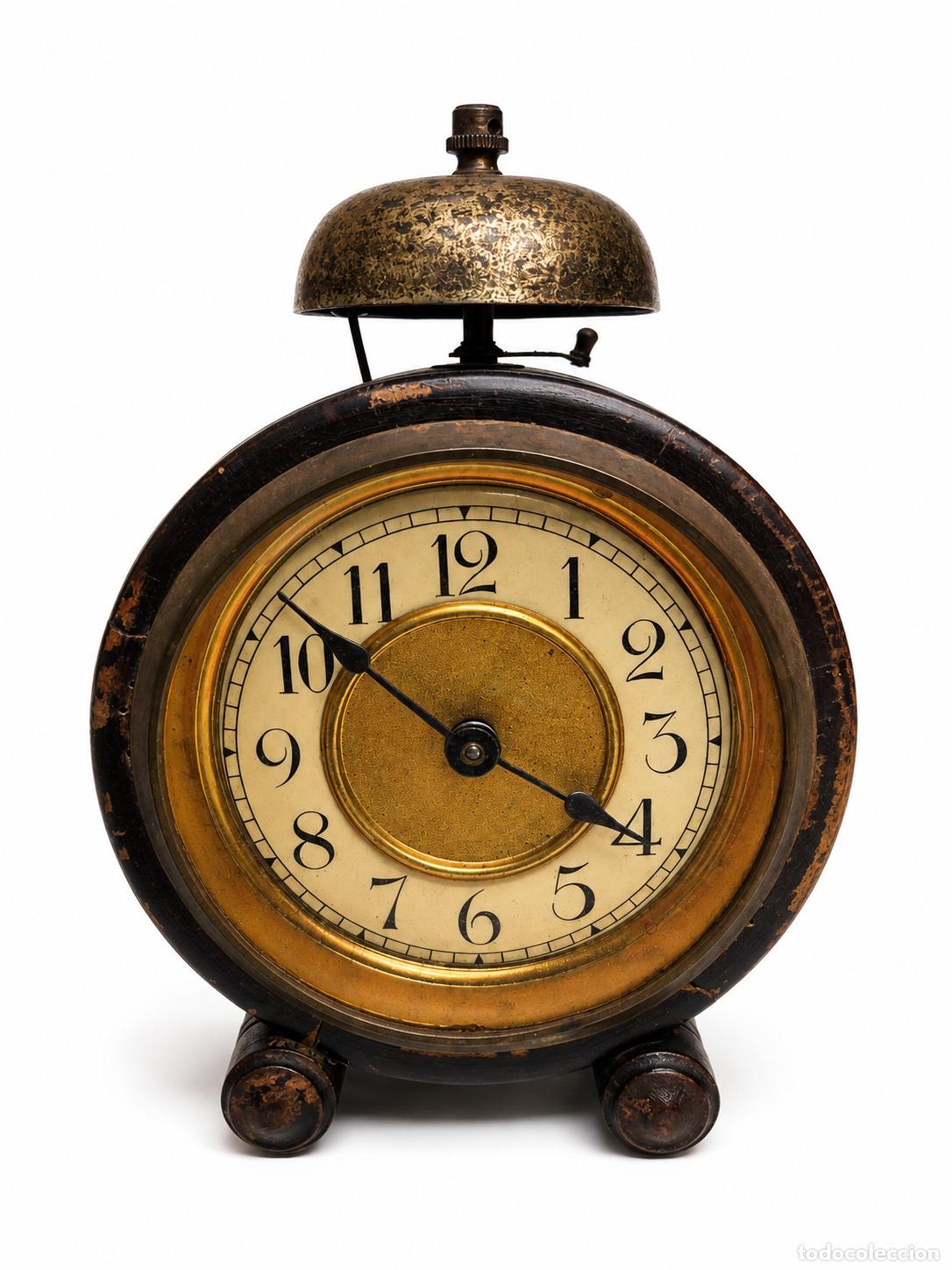 Despertadores antiguos: Reloj Despertador Junghans, Made in W&uuml;rttemberg - Funciona - Circa de 1890 a 1925 - de Madera