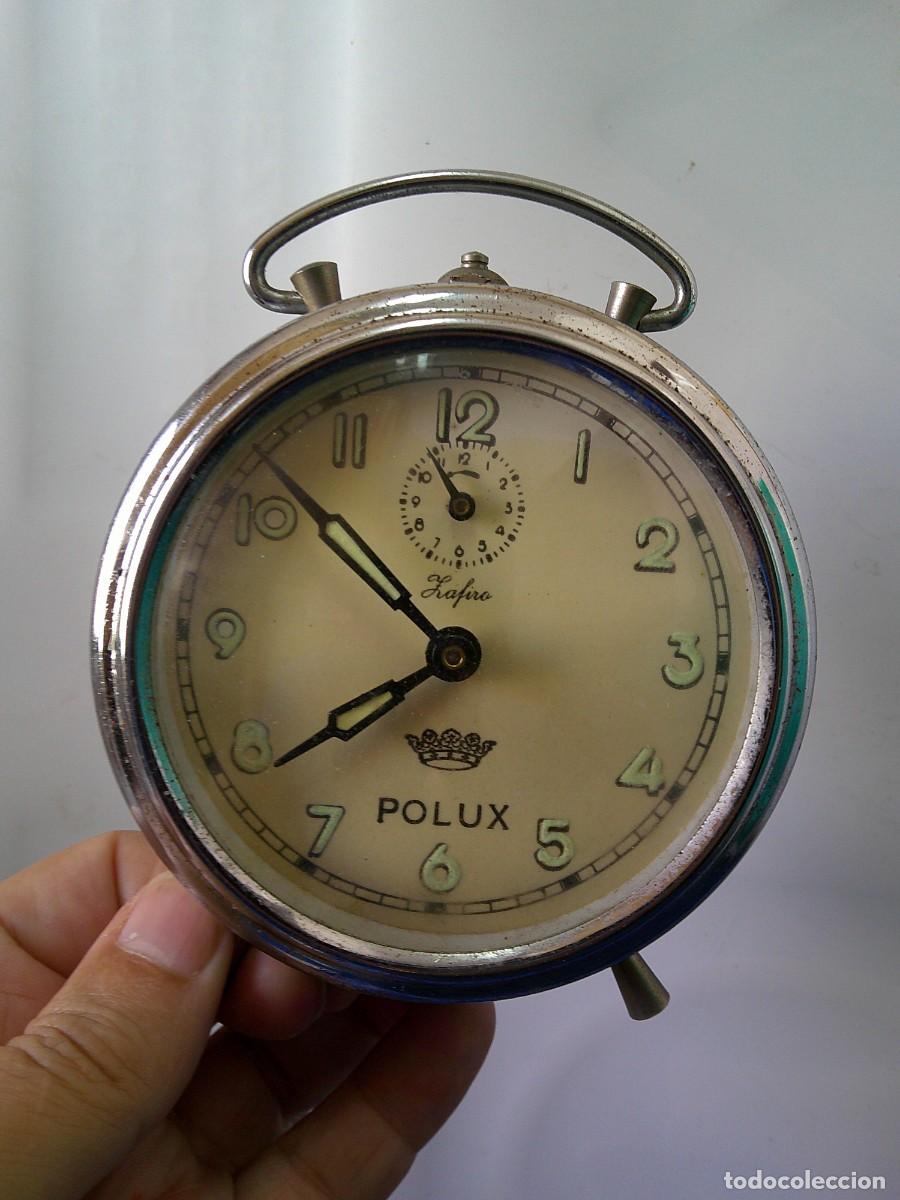 Despertadores antiguos: &iexcl;&iexcl; RELOJ DESPERTADOR. &rdquo;POLUX&rdquo; VINTAGE.(Mecanico) Funciona. ORIGINAL.COLECCION.DECORACION.!!C-14