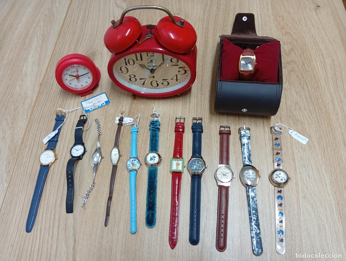 Despertadores antiguos: Lote de relojes, funcionando