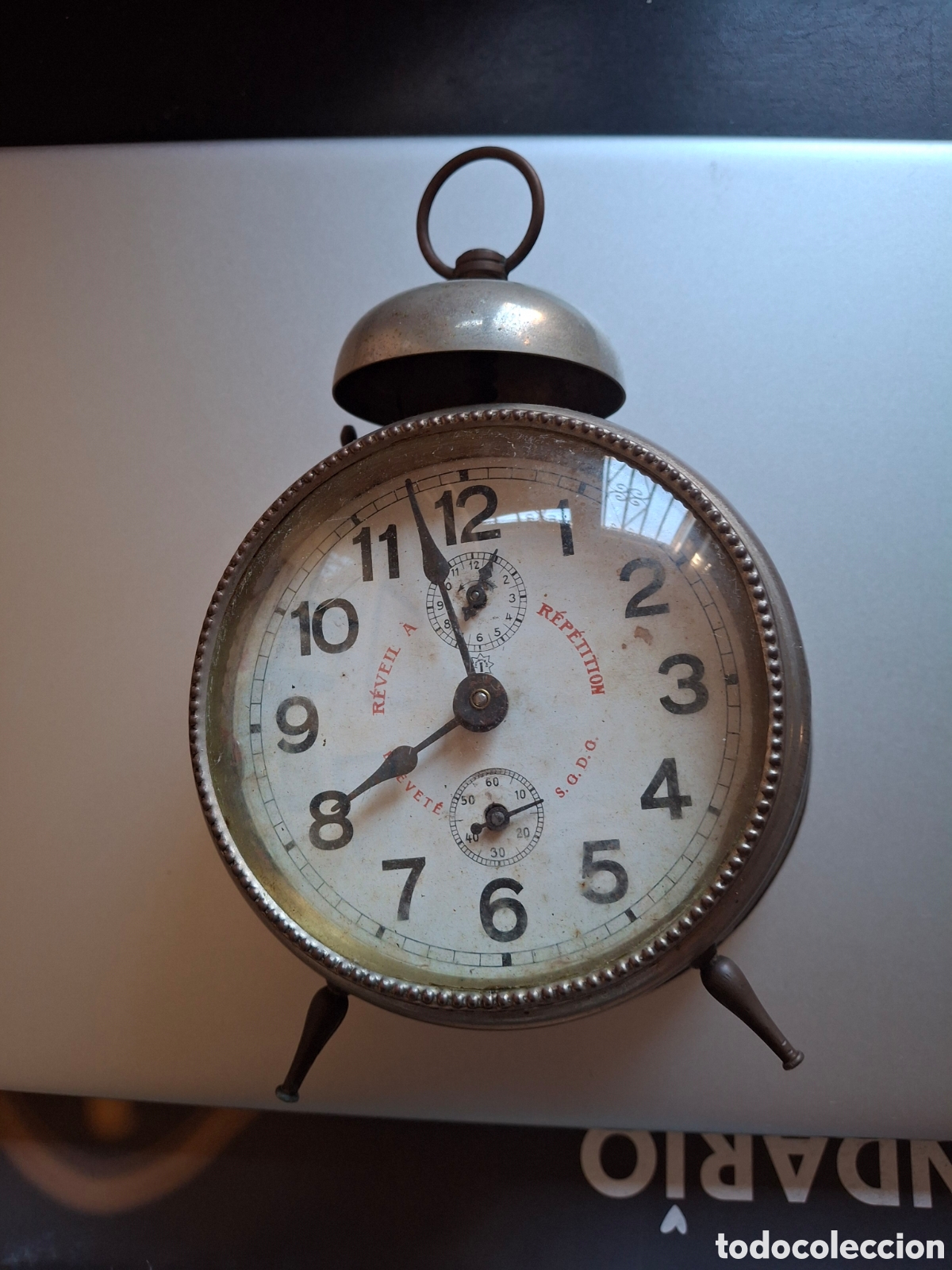 Despertadores antiguos: Antiguo reloj despertador de campana franc&eacute;s - R&eacute;veil &agrave; R&eacute;p&eacute;tition S.G.D.G. - A&ntilde;os 20/40