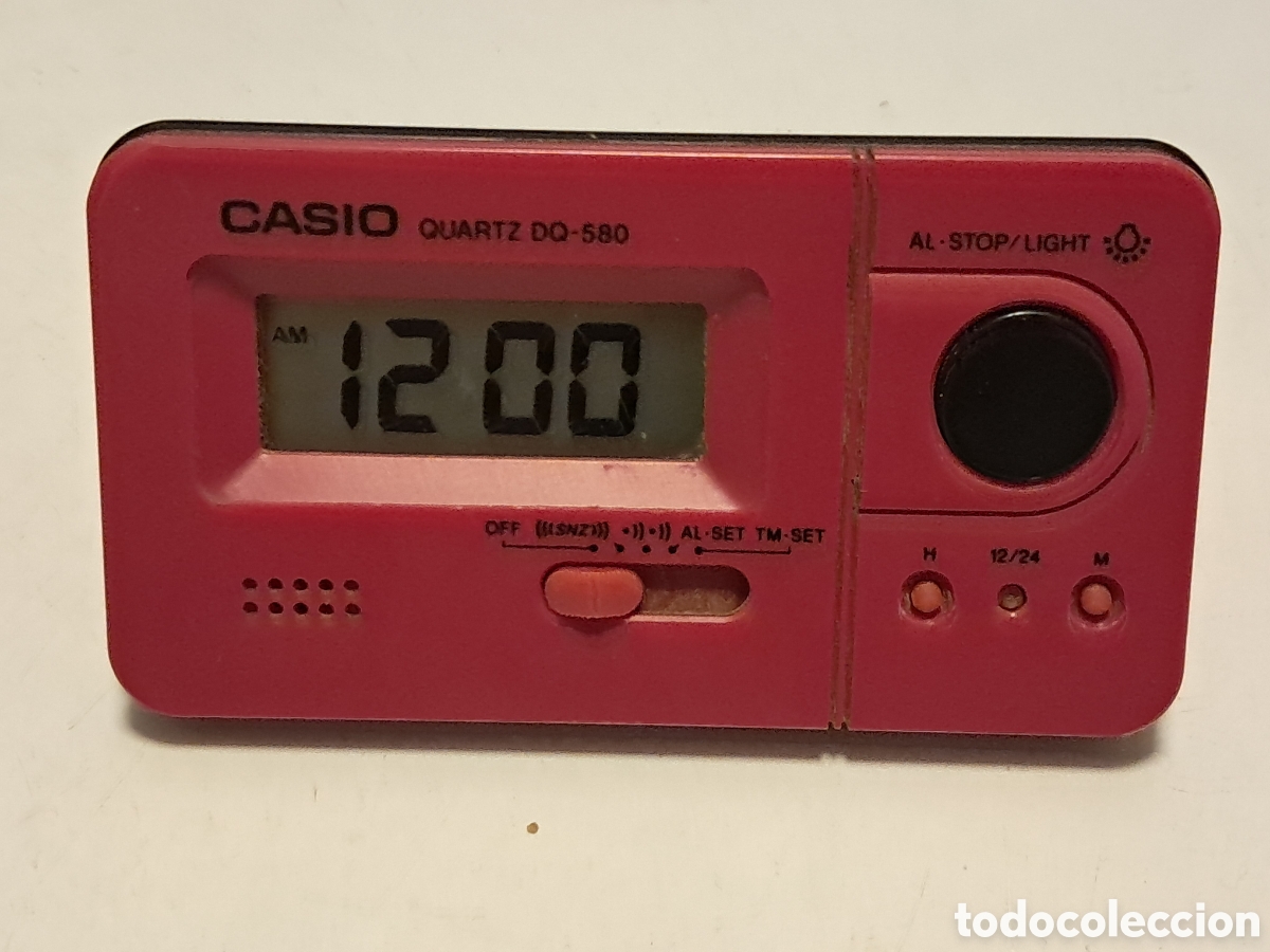 Despertadores antiguos: RELOJ DESPERTADOR CASIO DQ-580, COLOR ROJO. MADE IN JAPAN