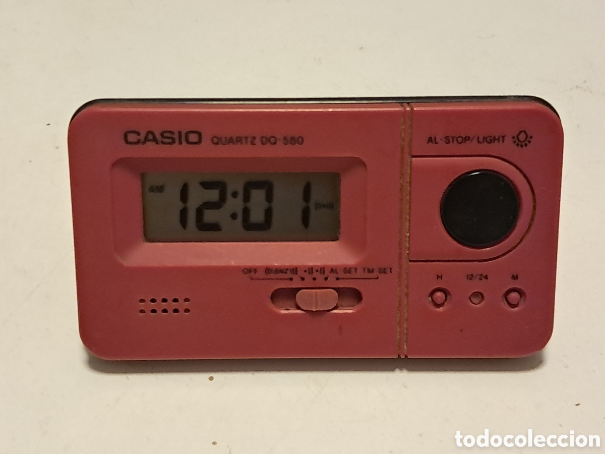 Despertadores antiguos: RELOJ DESPERTADOR CASIO DQ-580, COLOR ROJO. MADE IN COREA