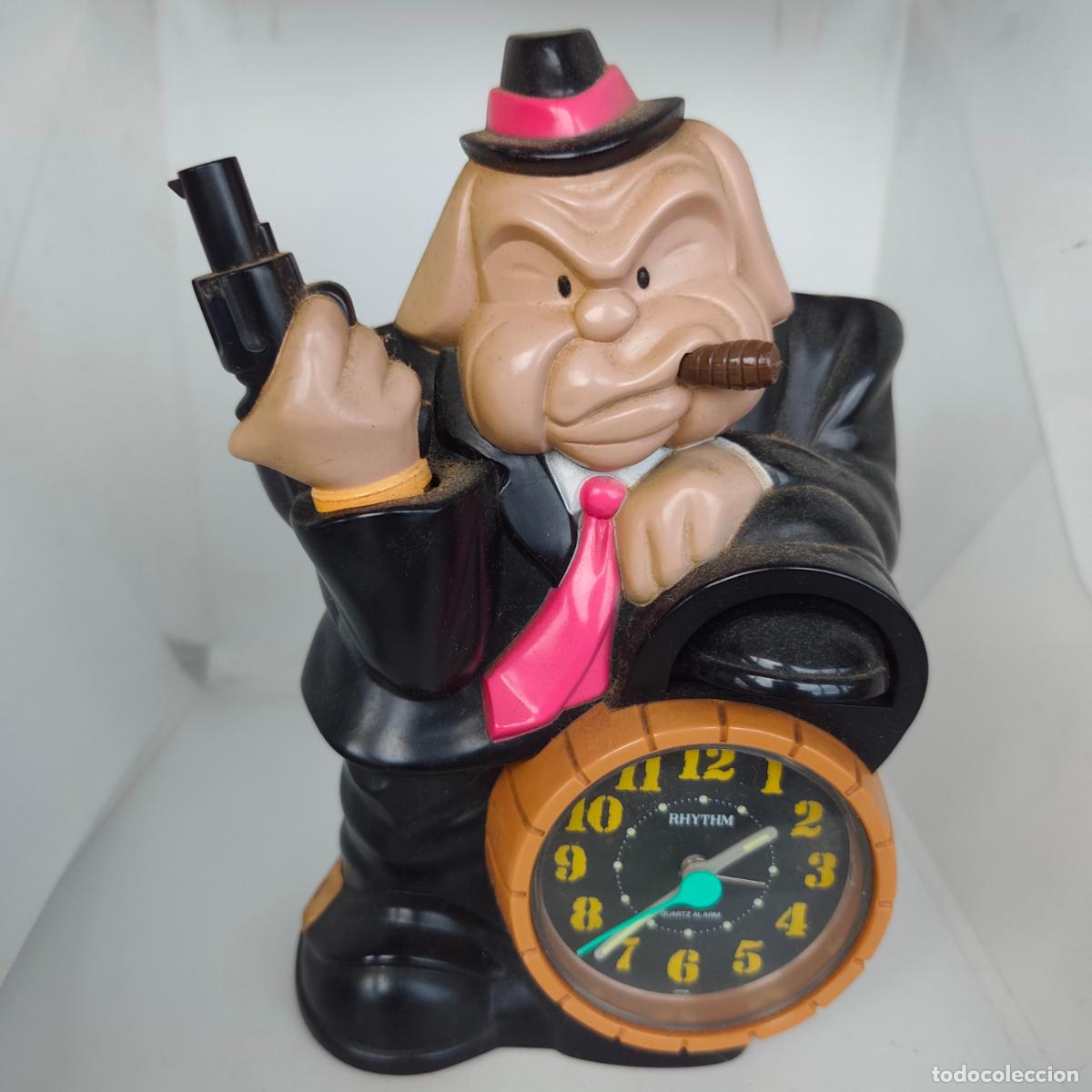 Old Alarm Clocks: Rhythm CLOCK ALARM Fancy bull Dog g&aacute;ngster BULLDOG Big Murray despertador japan